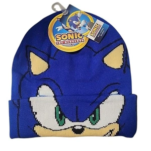 Sonic The Hedgehog Roll-Down Strick Beanie Mütze One Size Erwachsene Blau - Bild 1 von 3