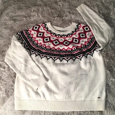 Tommy Hilfiger Norwegian Knitting Fair Isle Nordic Wool Sweater Womens Sz XL - Image 1 of 4