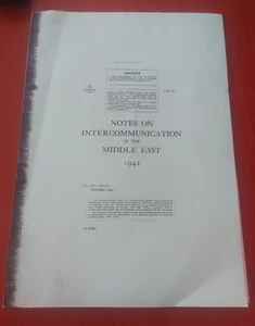 WW2 EJÉRCITO BRITÁNICO MILITAR RADIO NOTAS SOBRE INTERCOMUNICACIÓN EN EL MEDIO ORIENTE - Imagen 1 de 3