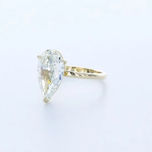 ANILLO SOLITARIO CLÁSICO ORO AMARILLO 14K DIAMANTE CREADO EN LABORATORIO E/VVS2 CORTE PERA 2,5 QUILATES - Imagen 1 de 3
