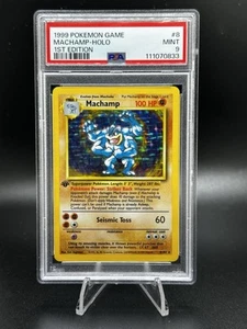 1999 1st Edition BASE SET POKEMON Holo Machamp Mint PSA 9 - Picture 1 of 2