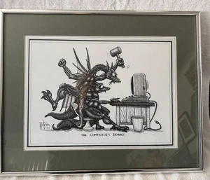 Dragon "Computers Down" 1985 R.C. Matteson 16 x 20" Print - Picture 1 of 4