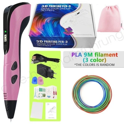 Kinder DIY 3D Printing Pen 3D Druckstift  3D Stifte Set 9M PLA Filament - Bild 1 von 4