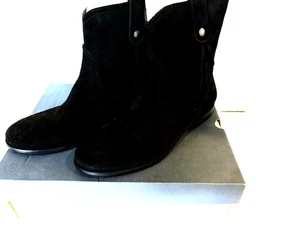 Bass Cynthia Damen-Stiefelette Veloursleder schwarz zum Überziehen Western Country Größe 8 - Bild 1 von 11