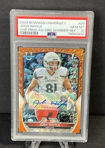 PSA 10 - 2022 Josh Whyle Bowman University Orange Shimmer Refractor Auto 1/25 - Picture 1 of 5