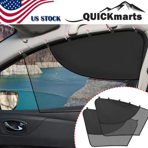 2PCS Magnetic Car Front Side Window Sun Shade Mesh Curtain Cover UV Protector - Picture 1 of 7