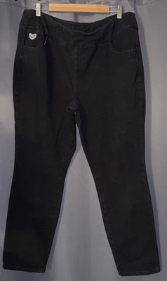 Dream Jeannes By Quacker Factory Pants Womens 1X Black Pull On Stretch Plus - Image 1 of 3