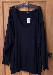 TORRID LANGARM SPITZEN OBERTEIL SWEATSHIRT STRICK V-AUSSCHNITT OBERTEIL 4 4X 4XL 26 NEU - Bild 1 von 7