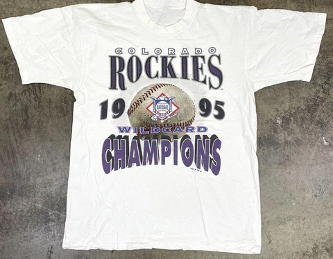 Colorado Rockies MLB USA Graphic T-Shirt 90s Tee, White Mens S to 5XL Cover