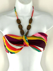 Traje de baño Xhilaration para mujer mediano con correa de cuentas a rayas - Imagen 1 de 5