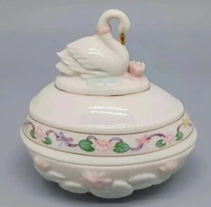 Vintage Lenox The Swan Easter Egg Limited Edition Porcelain 2001 Flowers 3.25” - Picture 1 of 12