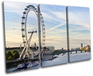 London Eye Westminster City TREBLE CANVAS WANDBILD Bild Druck - Bild 1 von 1