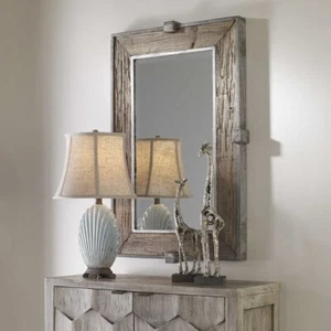 SIRINGO MISSION STYLE RUSTIC FIR WOOD XXL 37" WALL VANITY MIRROR UTTERMOST 09433 - Picture 1 of 5