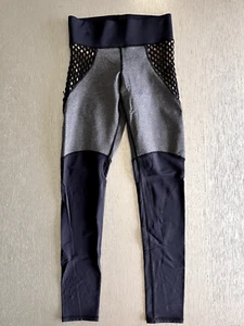 Michi Womens Black Gray Fishnet Mesh Shadow Workout Leggings EUC Size XS - Picture 1 of 7