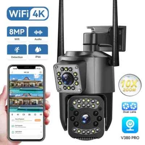 Telecamera IP 4K 8MP Dual Len WiFi Visione Notturna Ai Rilevamento Umano PTZ Esterno Wireless - Foto 1 di 32