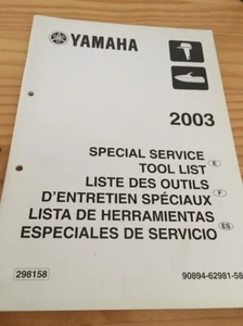 Yamaha moteur hors bord liste outillage tool list revue technique manuel 2003 - Imagen 1 de 1