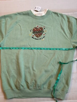 Moletom M&C Sportswear verde "Grandmas the heart of it all" gola redonda G novo com etiquetas - Imagem 1 de 4