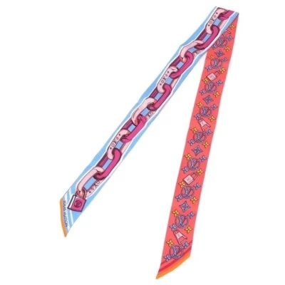 LOUIS VUITTON Bandeau BB Silk Scarf Pink × Blue from Japan Foto 1 de 4