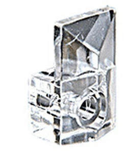 Mirror Clip, For 1/4" Thick Mirror, Square Beveled Clear Plastic, 6-Pack - Picture 1 of 1