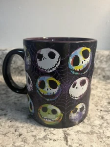 Jack Skellington The Nightmare Before Christmas Mug Glitter Purple Webs 20oz - Foto 1 di 6