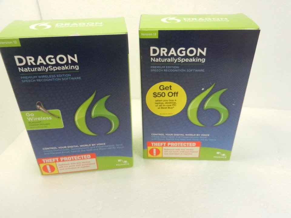 2X - Dragon Naturally Speaking 12 Premium DVD + Wireless EDITION w/ Headset NIB - Image 1 of 1