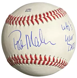Pat Mahomes Sr. Signed Rawlings Official League Baseball "Who's Your Daddy" Insc - Picture 1 of 3