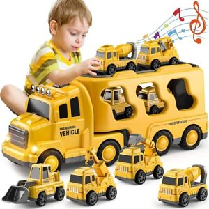 Construction Vehicle Truck Toys Car Carrier Toy Gift for Kids Toddler Boys 3-6