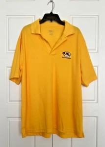 Missouri Tigers Polo Shirt Men XL Yellow Embroidered Mizzou Tiger - Picture 1 of 6
