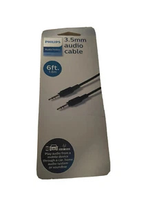 PHILIPS 3.5mm audio cable 6ft New, Open Packaging - Picture 1 of 3