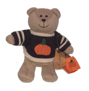 Starbucks Bearista #85 2009 Halloween Oso de Otoño con Suéter de Calabaza y Etiquetas - Imagen 1 de 2