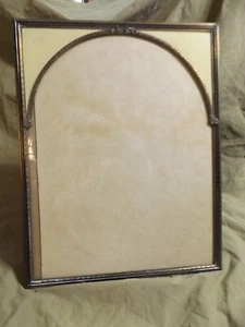 1920s Art Deco Free Standing Brass & Celluloid? Picture Frame ~10.5x13.5" Art - Picture 1 of 9