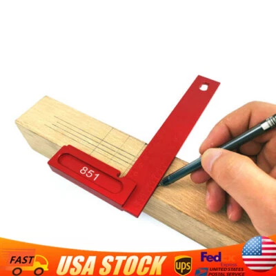 Aluminum Alloy 200mm Hardwood Try Set Square Woodworking Carpenter Wood Tool USA - Image 1 of 4