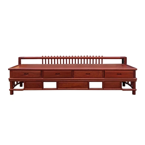 Zen Chinese Brown Wood Bar Panel Bench Low Cabinet cs7543 Cover