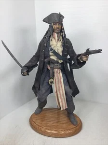 1/6 CUSTOM CAPTAIN JACK SPARROW PIRATES OF THE CARIBBEAN +SWORD, PISTOLS & STAND - Picture 1 of 24