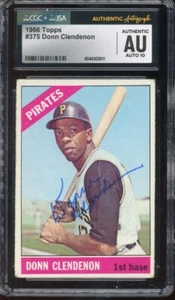 1966 Topps Donn Clendenon #375 JSA CGC Autographed Signed GEM MINT 10 Auto - Picture 1 of 2