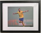 New Framed/Matted Color 8x10 Of Soccer Superstar Cristiano Ronaldo.
