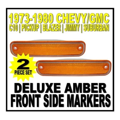 19 73 74 75 76 77 78 79 80 Chevy GMC Truck C10 marcadores laterales ámbar delanteros de lujo Foto 1 de 4