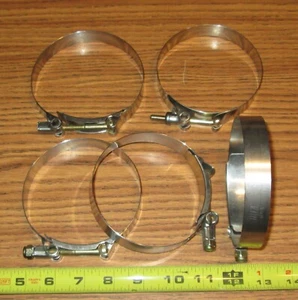 ****LOT OF 5ea.**** Stainless Hose Clamps T-BOLT STYLE 375 ~ 3.75"-4.06" - Picture 1 of 1