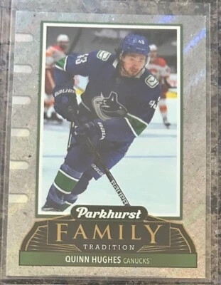 2021-22 Upper Deck Parkhurst - Family Tradition #FT-3 Quinn Hughes - Image 1 of 2