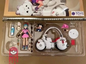 Dragon Ball SHF N.9 Bulma/SonGoku Capsule Locomotiva Set Completo Statua - Foto 1 di 7