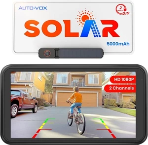 AUTO-VOX Solar Wireless Backup Camera with 5" 1080P Monitor: 5 Inch, Black  - Picture 1 of 7