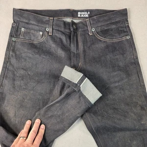 Pantalones de mezclilla con ribete japonés para hombre 34x30 azul profundo ajustados uniqlo - Imagen 1 de 13