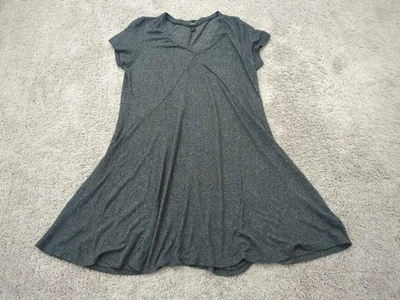 Torrid T Shirt Dress Womens 2 PLUS Gray Short Sleeve V-Neck Relaxed Swing Mini - Image 1 of 4