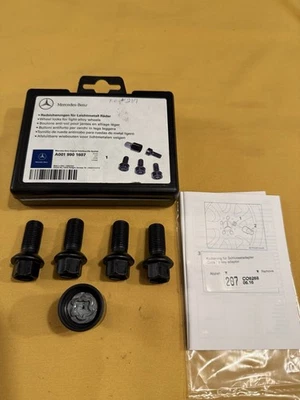 Authentic OEM Mercedes-Benz Wheel Lock Kit Set # A001 990 1607 Black Color SHORT - Image 1 of 4