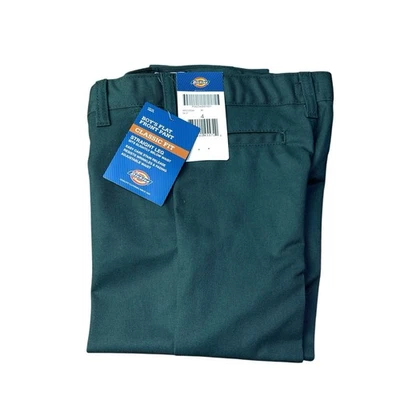 Dickies Boys Size 4 Flat Front Classic Fit Straight Leg GREEN Pants NEW - Image 1 of 4
