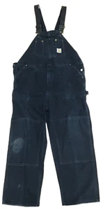 Carhartt Herren Latzhose schwarz Baumwolle Doppelknie - ca. 45 1/2 x 28 3/4 - Bild 1 von 8