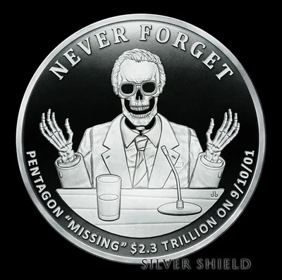 1oz Silver Shield Proof MiniMintage 2021 MISSING MONEY - Image 1 of 2