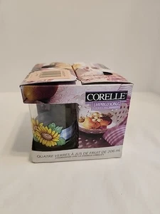 CORELLE Impressions SUNFLOWER SUNSATIONS Set Of 4 NEW 7oz. Juice Glass 1996 - Picture 1 of 7