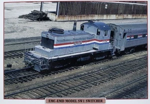 Amtrak Railroad Train Picture Switcher Brochure Pamphlet Info Sheet Decor NOS - Imagen 1 de 1