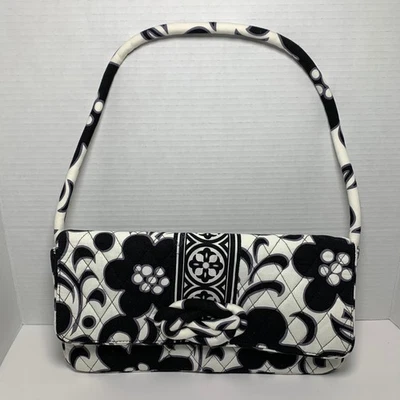 Vera Bradley Knot Just a Clutch Black White Quilted Shoulder Crossbody Bag - Image 1 of 4
